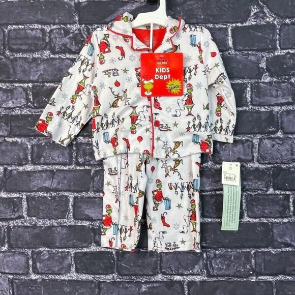 Grinch 12 Months Grinch Max Whosville 2 Piece Pajama PJ Toddler - Picture 1 of 14